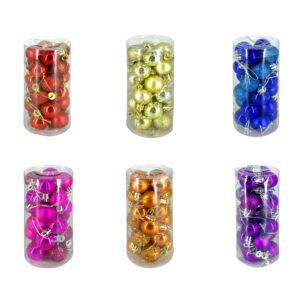 Paquete de 24 mini esferas con diamantina, mate y metálicas, variedad de colores / lu6438