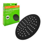 Regadera redonda solvex color negra de 8 pulgadas con conexión y tapa de acero inoxidable / sp-50017-3