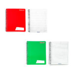 Cuaderno libreta siokarch con hojas de raya con doble espiral, 14.5x21cm, variedad de colores / 702769