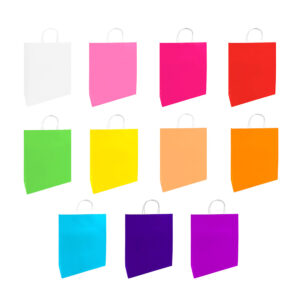 1pza Bolsa de papel mediana para regalo con agarradera y color liso, variedad de colores 27x22x11 / bt-2305-m / bt-2304-m