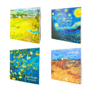 Librera cuadrada de pasta blanda y estampado de pinturas de van gogh, 21x21cm / af-002 / bc-48-1