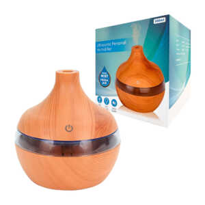 1pza Humidificador de ambiente, con iluminación led, diseño amaderado y capacidad de 300 ml, variedad de colores / on teck