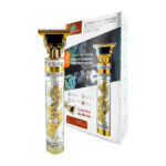 1pza maquina rasuradora para cortar cabello y barba, metálica, bicolor, con pila recargable y medidas intercambiables, variedad de usos / on tenck / ht-11049