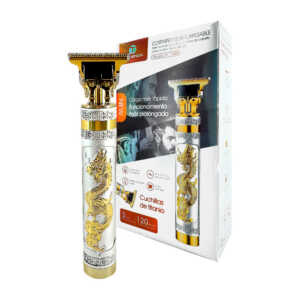 1pza maquina rasuradora para cortar cabello y barba, metálica, bicolor, con pila recargable y medidas intercambiables, variedad de usos / on tenck / ht-11049