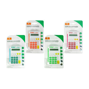 1pza Calculadora electrónica pequeña de plástico, con botones transparentes y efecto 3d, variedad de colores / rb-328a-c