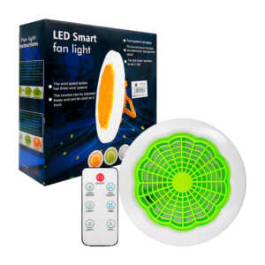 1pza Lámpara ventilador con socket, controlador de luz y velocidades, variedad de colores / 30w / e27 / on teck