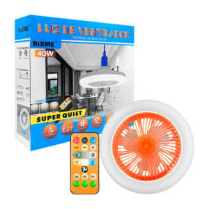 1pza Lámpara de techo circular con ventilador silencioso, control remoto de luz y velocidad, variedad de funciones y colores / rixme / on teck / 40w