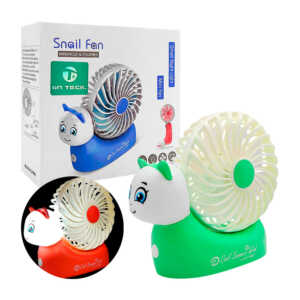 1pza Mini ventilador de plástico en forma de caracol, con iluminación led y una velocidad, variedad de colores / snail fan / on teck