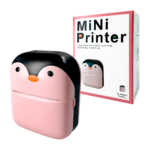 1pza Mini impresora bluetooth con forma y estampado de pingüino, recargable, variedad de colores / mini printer / 16756