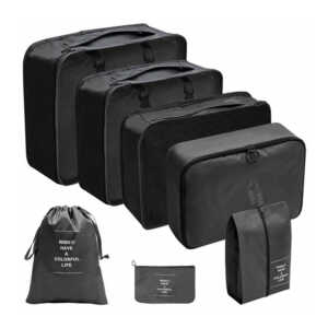 Set con 7 bolsas de almacenamiento para viajes, con diferentes tamaños y propósitos, variedad de colores / on teck / 17341