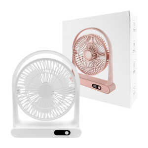 1pza Ventilador redondo mediano, para escritorio, ajustable y recargable, con 3 velocidades e indicador de batería led, variedad de colores / zmfs-003 / on teck