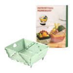 1pza Cesta plegable de plástico multifuncional, con holluelos para sujetar, variedad de colores / folding basket
