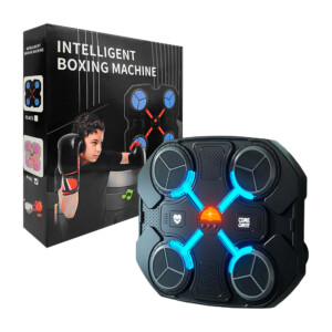 Máquina de boxeo cuadrada infantil con 4 colchonetas, luz led, sonido y par de guantes, variedad de colores / 29x27cms / boxing machine