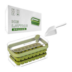 1pza Molde para hacer cubos de hielo, con doble bandeja y pala para recogerlos, variedad de usos/18030