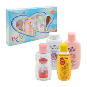 Kit de baño para el bebé con aceite, loción, talco y shampoo / parya royal / baby series / 8159-2