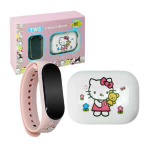 Audífonos inalámbricos con diseño de personajes animados + reloj tipo smart band, variedad de modelos / 90611