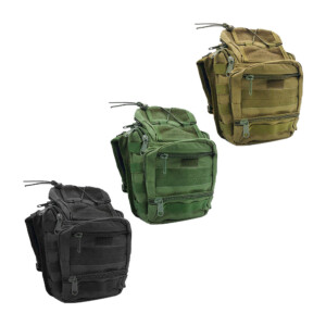 Mochila tipo pechera táctica pequeña de 6 compartimentos + 1 oculto, velcros y broches ajustables, variedad de colores / a25