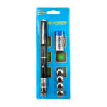 Blíster con apuntador láser de color verde con 4 cabezales intercambiables y 2 bateriás aaa / laser pointer / bbg-60321
