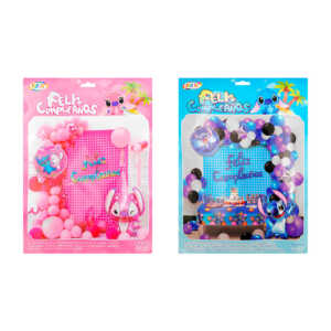 Set grande con globos temáticos de stitch o ángel para fiestas, con cortinas, globos, globos estampados y accesorios, variedad de modelos / feliz cmpleaños / bq485 / bq484