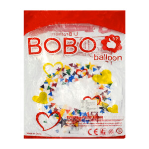 Paquete de 50 globos redondos transparentes con diseño de triángulos, estrellas y frase feliz día / bt-1614