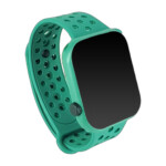 Reloj digital cuadrado pequeño con correas de plástico rígidas tipo deportivas con hoyos, variedad de colores / dzb-2362