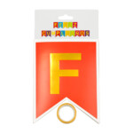 Banner - banderín - guirnalda multicolor con temática de Feliz cumpleaños con borde blanco / ht-243