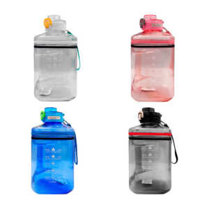 Botella cuadrada motivacional con correa, asa y capacidad de 2200ml, variedad de colores / sport bottle / kl-052