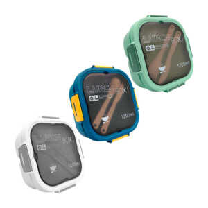 Tupper cuadrado lunch box con 3 compartimentos, cubiertos y capacidad de 1200ml, variedad de colores / kl-380