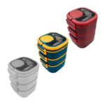 Tupper cuadrado lunch box de 3 niveles con mini recipiente y cubierto, variedad de colores / chaozhenmei / kl-387