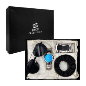 Kit de regalo para caballero con cinturón, lentes y reloj de mano, variedad de colores / lu4051 / jesou collection