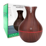 Humidificador ultrasónico con textura de madera en forma de jarrón, variedad de colores y diseños / sl-009