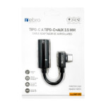 Cable adaptador de auriculares tipo-c a tipo-c + aux 3.5mm / nebro / wat-093