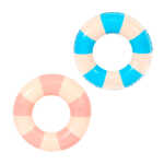 Salvavidas inflable con estampado de franjas, 60cm, variedad de colores / swimming ring / yyq-310
