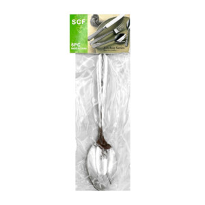 Set de 6 cucharas de acero inoxidable, variedad de usos / 20cms / scf