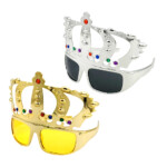 1pza lentes para fiesta con forma de corona en tono metálico, variedad de colores / lentes corona / bt-2712