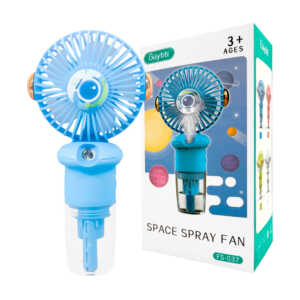 Mini ventilador de mano recargable con humidificador y diseño espacial, variedad de colores / space spray fan / fs-037