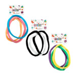 Blíster de 3 donas grandes para el cabello, lisas y elásticas, variedad de colores / 14.5cms / fashion girls