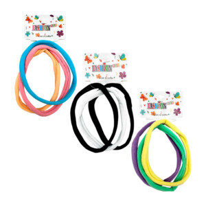 Blíster de 3 donas grandes para el cabello, lisas y elásticas, variedad de colores / 14.5cms / fashion girls