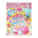 Kit decorativo de feliz cumpleaños con 53 globos de diversos tamaños, cortina, globo con frase de feliz cumpleaños, planilla de pegatinas para globo y tira de cadena transparente / yongli / jp-l012