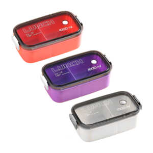Tupper rectangular lunch box con 2 compartimientos, cubierto y capacidad de 1000ml, variedad de colores / kl-355