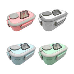 Tupper rectangular lunch box con 6 compartimientos, mini recipiente y cubierto, variedad de colores / chaozhenmei / kl-383