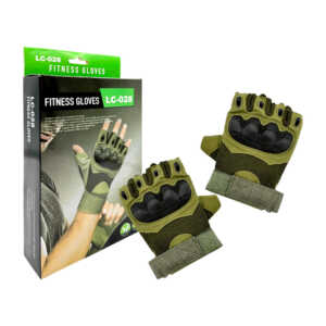 1pza Par de guantes bicolor para hacer ejercicio, con diseño abierto, protección en los nudillos y ajustables, variedad de tallas / lc-028 / fitness gloves