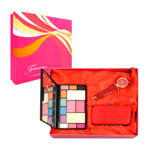 Kit de regalo para dama con estuche para manicura, reloj de mano y estuche de sombras con labiales, variedad de colores / lu4335