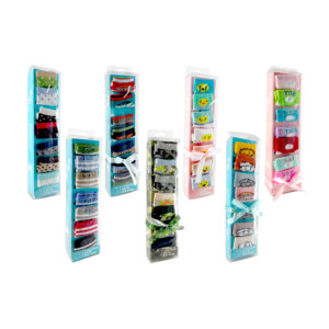 Caja con 7 pares de calcetines infantiles de 0-6 meses, variedad de diseños / lu7484 / 7 days socks / baby socks