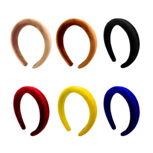 1pza diadema para el cabello lisa, tela aterciopelada y acolchonada, variedad de colores / lu7543 / hand made