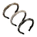 Diadema delgada para el cabello con trenzado de perlas, pedrería y tul, variedad de colores / lu9188