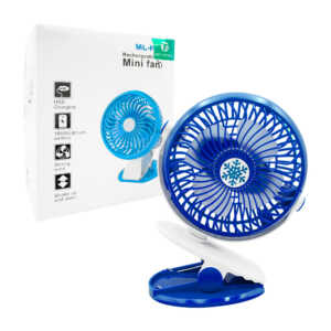 1pza Ventilador pequeño de plástico liso, ajustable, con pinza sujetadora, función a pilas, variedad de colores / ml-f168 / mini fan usb