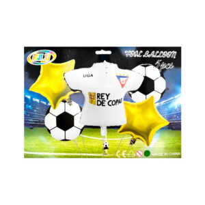Set de globos temáticos para fiesta, con 2 globos de estrellas, 2 globos de balón y 1 en forma de camisa / rey de copas / qq-184