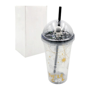 Vaso de acrílico con tapa domo y diseño de astronauta, variedad de colores / sb-002 / zv-0008