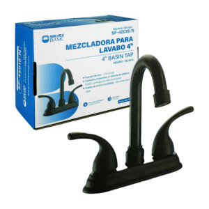 Mezcladora para fregadero de acero inoxidable color negro 4in / solvex basic / sf-42019-n